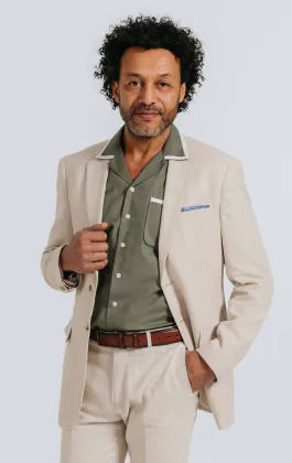 Oatmeal Linen Herringbone Suit