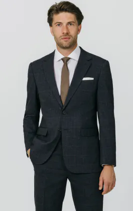 Navy with Rust Check Suit