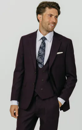 Blackberry Twill 3 Piece Suit