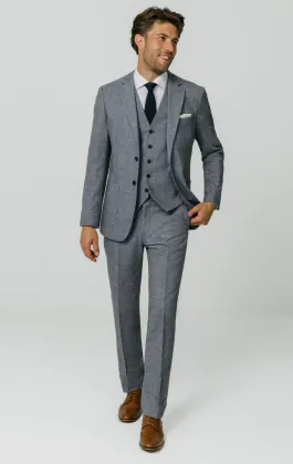 Blue Donegal Tweed 3 Piece Suit