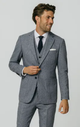 Blue Donegal Tweed 3 Piece Suit
