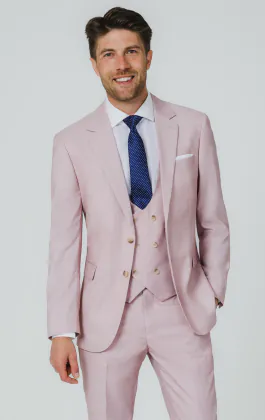 Rose Pink Sharkskin 3 Piece Suit