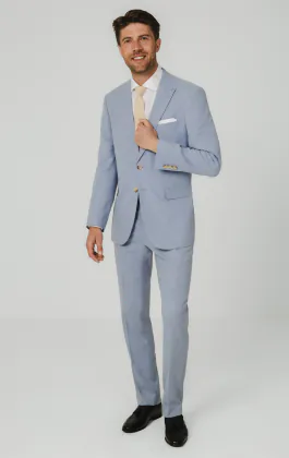 Light Blue Hopsack Suit Jacket