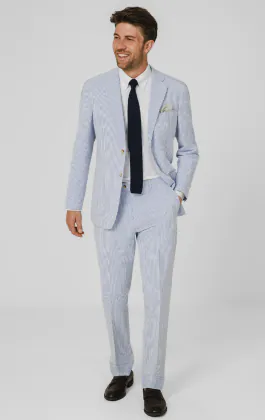 Blue & White Seersucker Suit