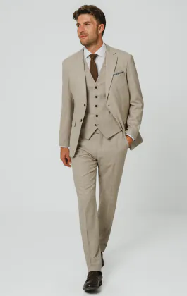 Stone Donegal Tweed 3 Piece Suit