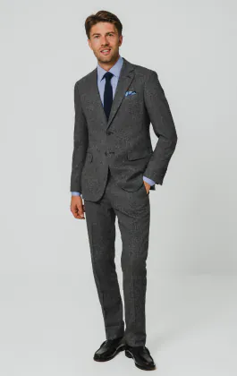 Grey Herringbone Tweed 3 Piece Suit