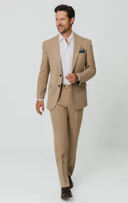 Camel Pinstripe Suit