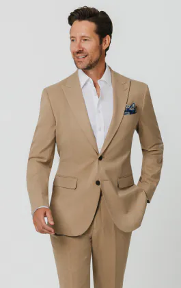 Camel Pinstripe Suit