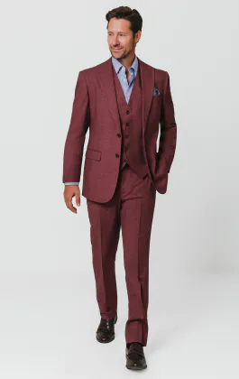 Mulberry Textured 3 Piece Suit