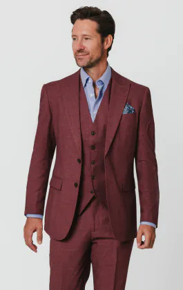 Mulberry Textured 3 Piece Suit