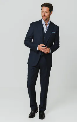 Navy Birdseye 3 Piece Suit