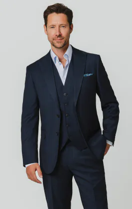 Navy Birdseye 3 Piece Suit