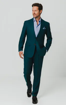 Teal Wool Flannel Suit