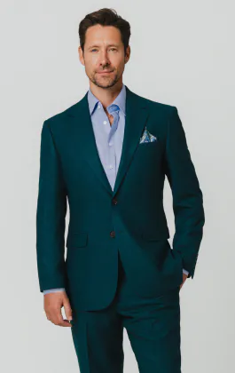 Teal Wool Flannel Suit