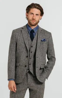 Harris Tweed Grey Herringbone Suit