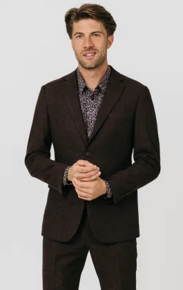Burgundy Donegal Tweed Suit