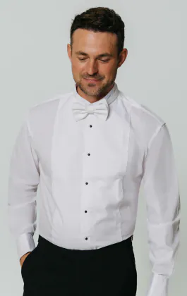 Wing Collar Marcella Front White Dress Shirt by Dobell | Dobell