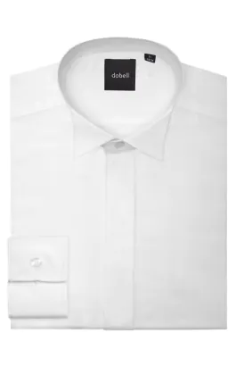 Boys Wing Collar Plain Fly Front Dress Shirt