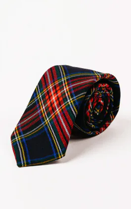 Navy Blue Tartan Tie
