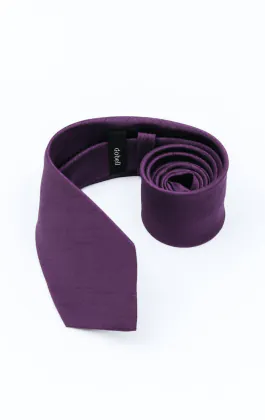 Dark Purple Dupion Tie