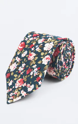 Green Multi Floral Tie