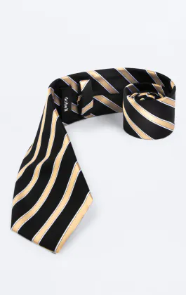 Black with Gold Stripe Tie