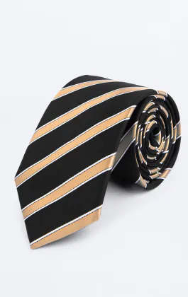 Black with Gold Stripe Tie