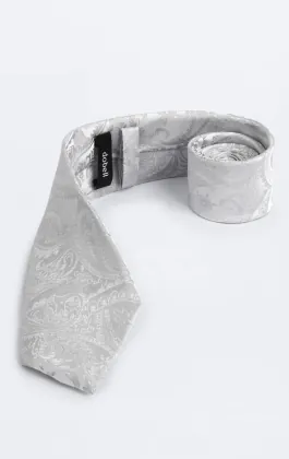 Silver Paisley Tie