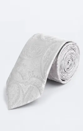 Silver Paisley Tie