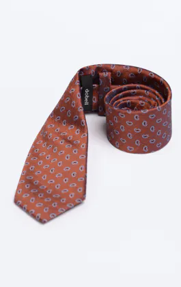 Rust Paisley Pattern Tie