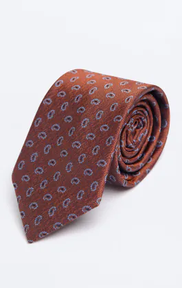 Rust Paisley Pattern Tie