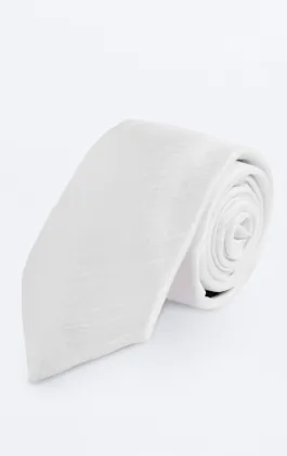 White Dupion Tie