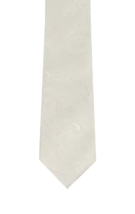 Boys Pearl Ivory Paisley Tie