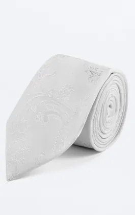 White Paisley Tie