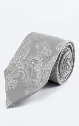 Silver Paisley Tie
