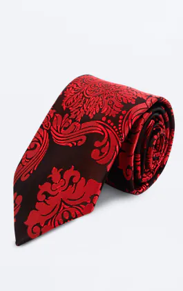 Red Victorian Jacquard Tie