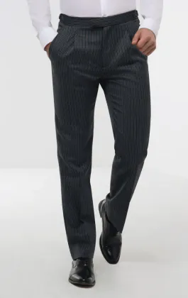 Black & Grey Striped Morning Suit Trousers
