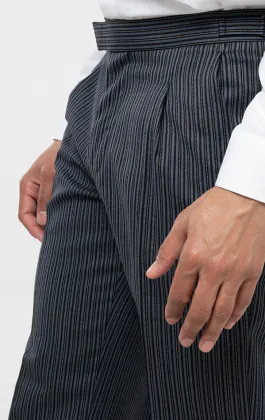 Black & Grey Striped Morning Suit Trousers