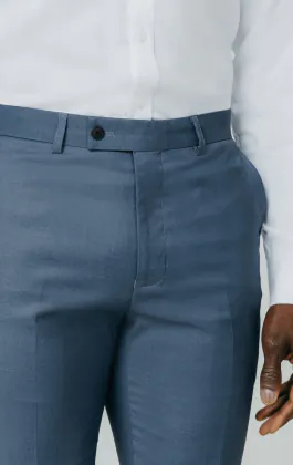 Blue Sharkskin Suit Trousers