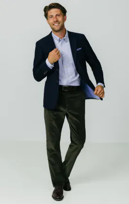 Green Corduroy Casual Trousers