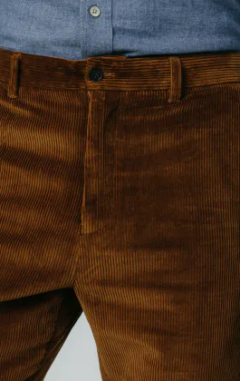 Mid Brown Corduroy Casual Trousers
