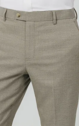 Natural Check Suit Trousers