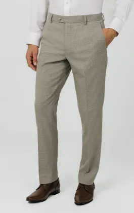 Natural Check Suit Trousers