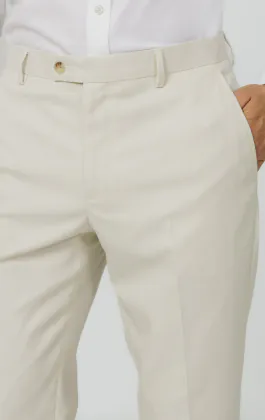 Winter White Twill Suit Trousers