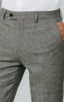 Light Grey Donegal Tweed Suit Trousers