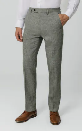 Light Grey Donegal Tweed Suit Trousers