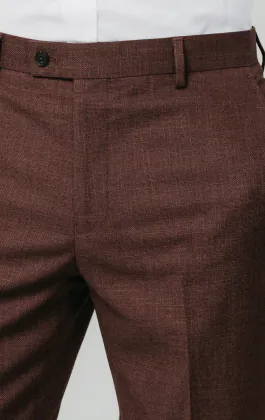 Dark Rosewood Weave Suit Trousers