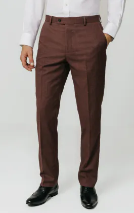 Dark Rosewood Weave Suit Trousers