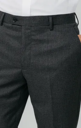 Charcoal Puppytooth Check Suit Trousers