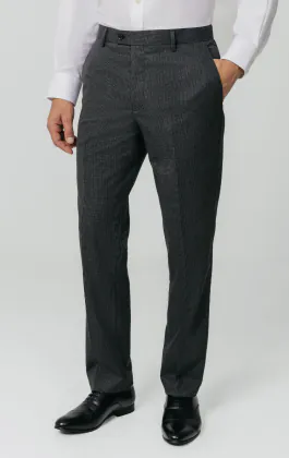 Charcoal Puppytooth Check Suit Trousers